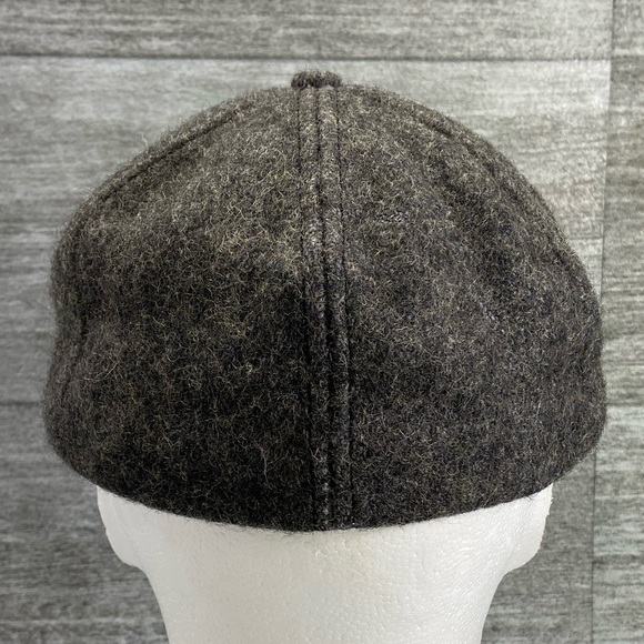 VTG P Caps USA Wool Hat Adult Large Ear Neck Flap Gray Black Preowned - Picture 12 of 16